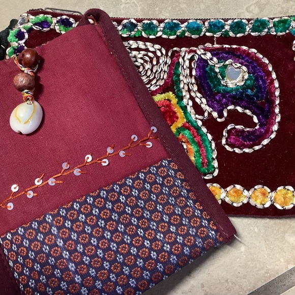 🍒 5PC PURSE SET BOHO INDIA BAG BUNDLE CROSSBODY BEAD EMBROIDERY INDIAN DESIGNER - Picture 7 of 13